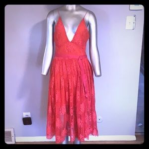 Free People Matchpoint Lace Layer Midi Dress NWOT